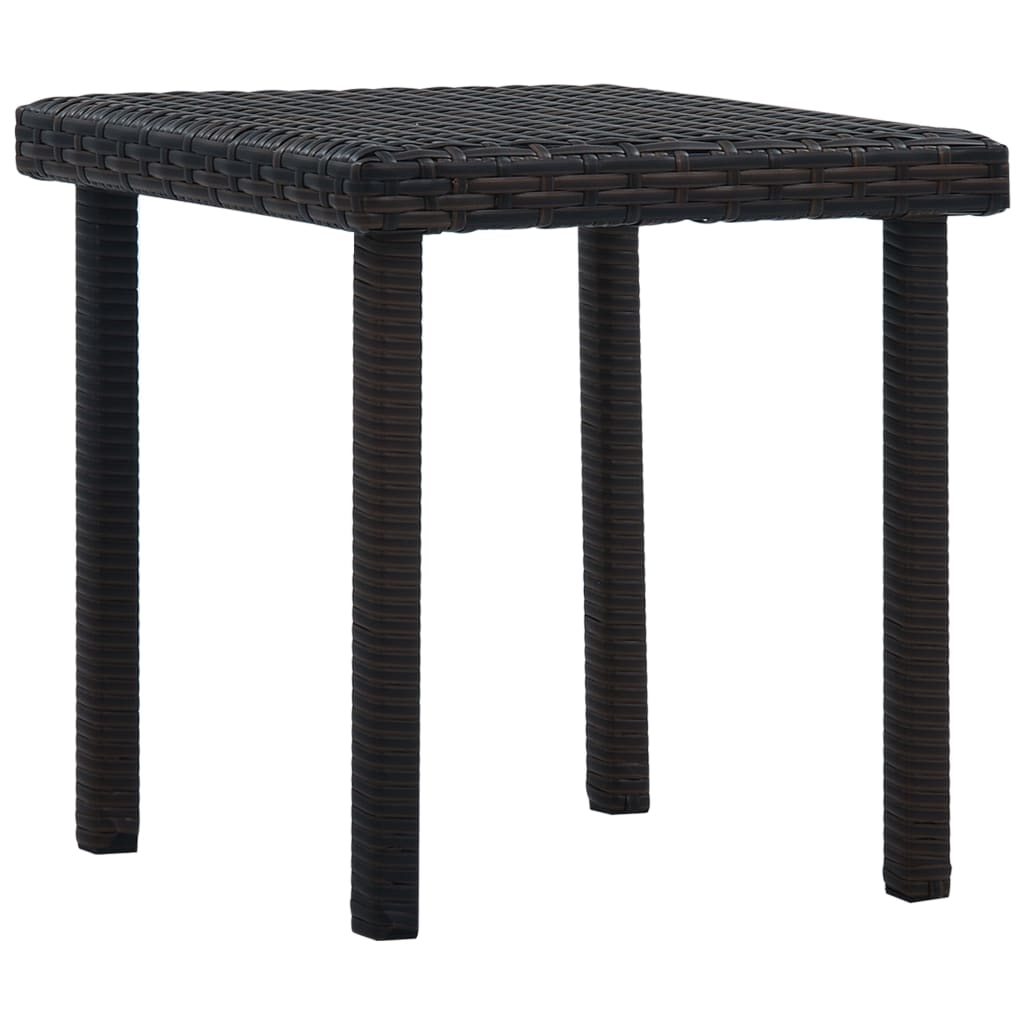 Tuintheetafel 40x40x40 cm poly rattan bruin - AllerleiShop