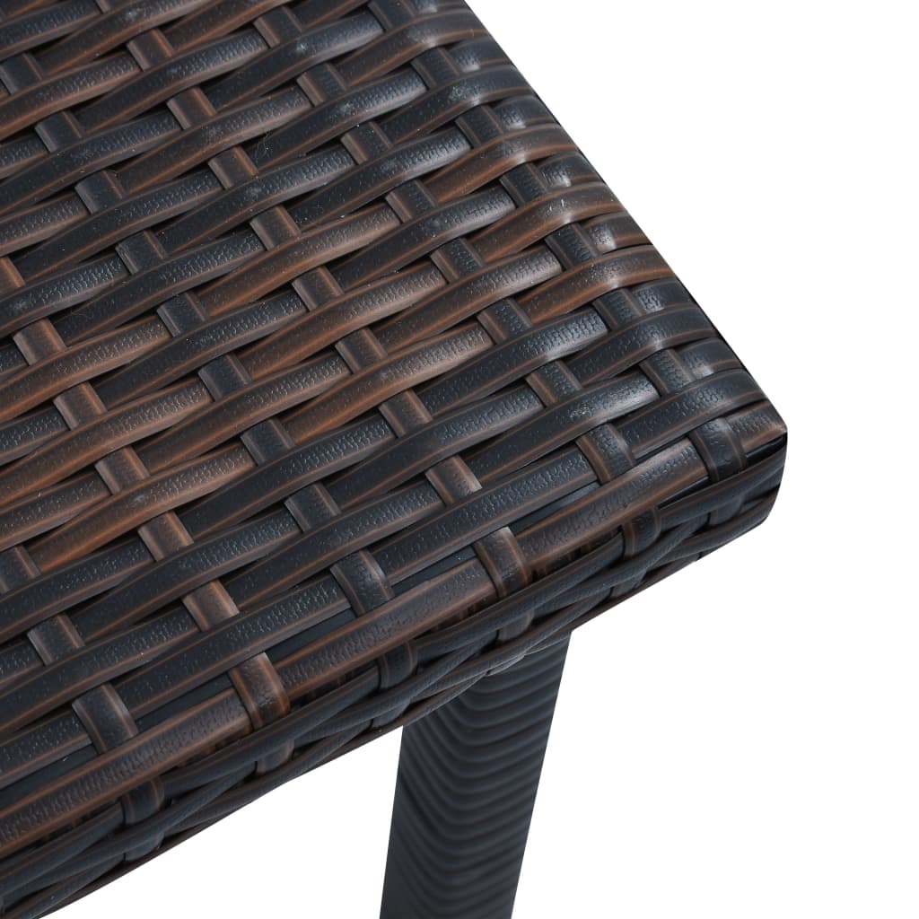 Tuintheetafel 40x40x40 cm poly rattan bruin - AllerleiShop