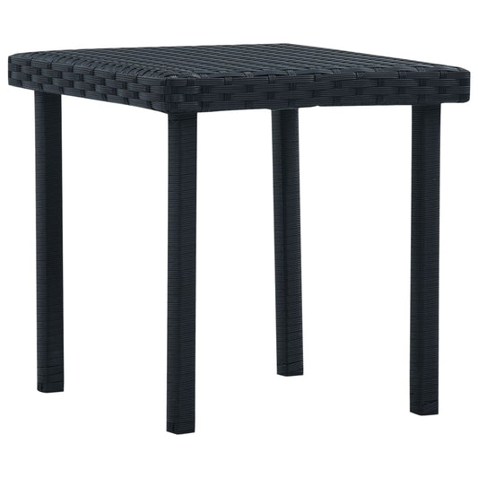 Tuintheetafel 40x40x40 cm poly rattan zwart - AllerleiShop