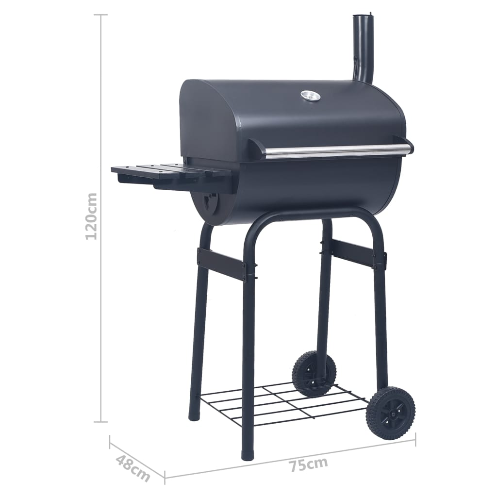 Houtskoolbarbecue roker met onderschap zwart - AllerleiShop