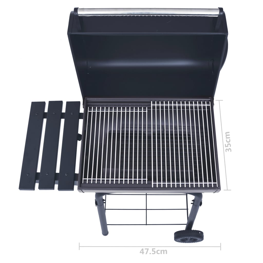 Houtskoolbarbecue roker met onderschap zwart - AllerleiShop