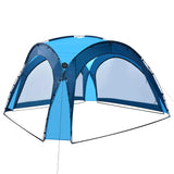 Partytent met LED en 4 zijwanden 3,6x3,6x2,3 m blauw - AllerleiShop