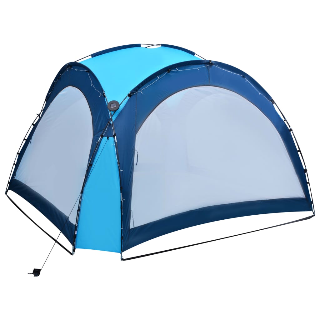 Partytent met LED en 4 zijwanden 3,6x3,6x2,3 m blauw - AllerleiShop