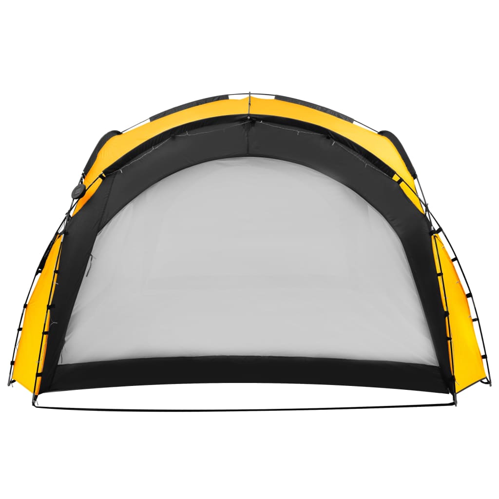 Partytent met LED en 4 zijwanden 3,6x3,6x2,3 m geel