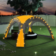 Partytent met LED en 4 zijwanden 3,6x3,6x2,3 m geel