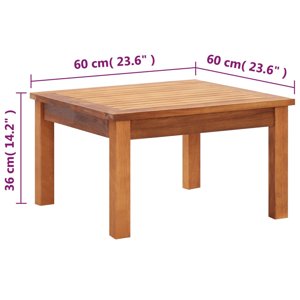 Tuintafel 60x60x36 cm massief acaciahout - AllerleiShop