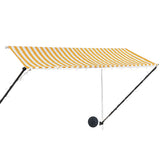 Luifel uittrekbaar met LED 300x150 cm geel en wit