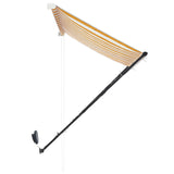 Luifel uittrekbaar met LED 300x150 cm geel en wit