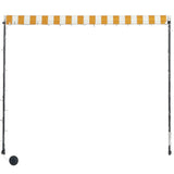 Luifel uittrekbaar met LED 300x150 cm geel en wit