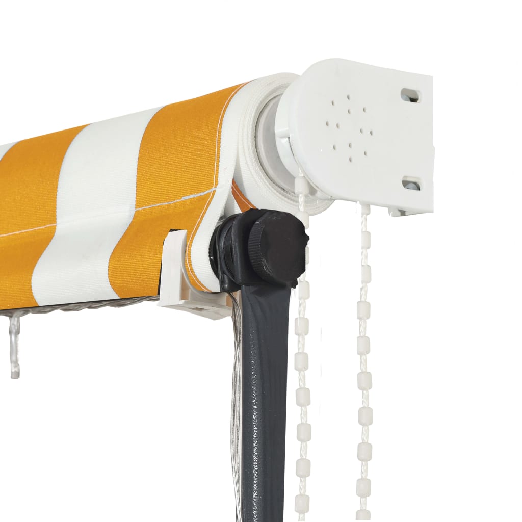Luifel uittrekbaar met LED 300x150 cm geel en wit
