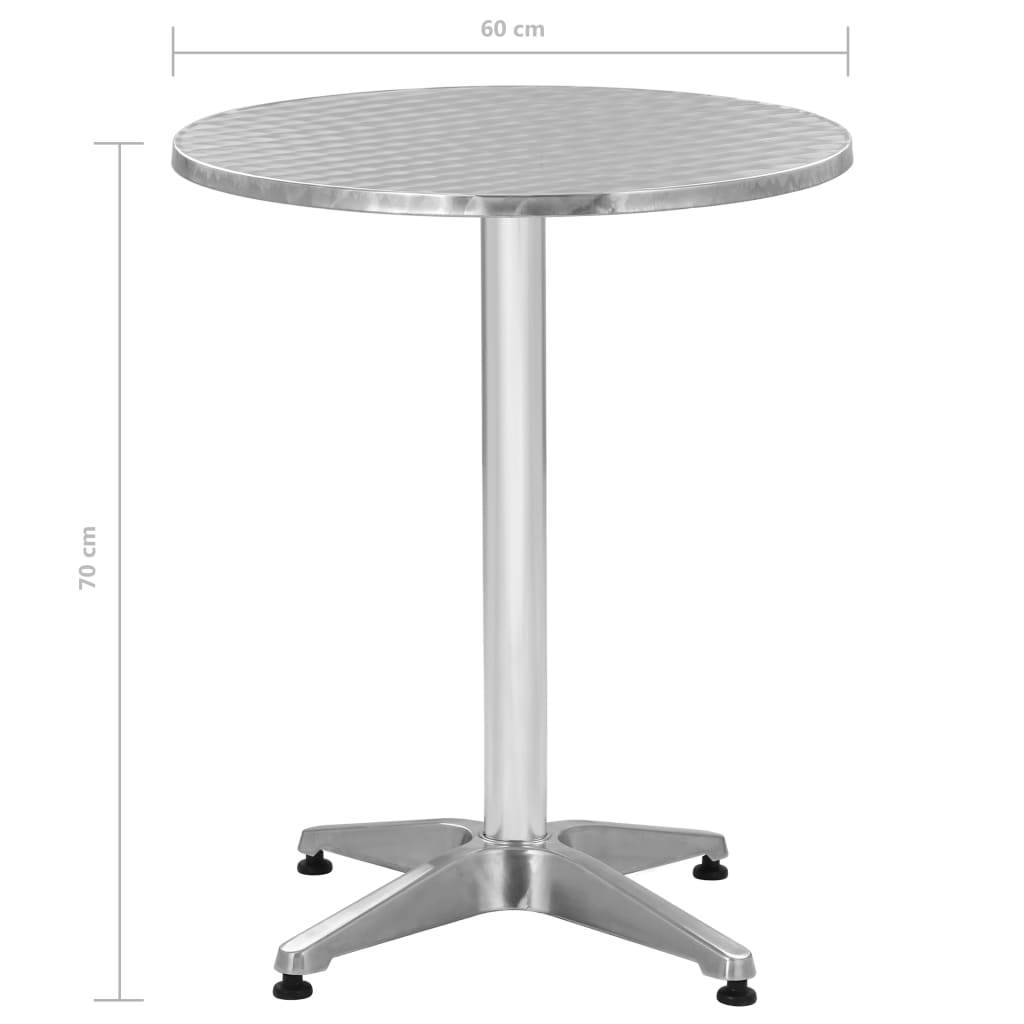 Tuintafel 60x70 cm aluminium zilverkleurig - AllerleiShop