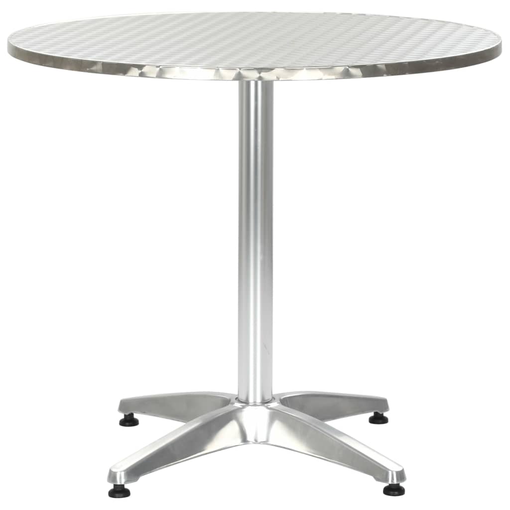 Tuintafel 80x70 cm aluminium zilverkleurig - AllerleiShop