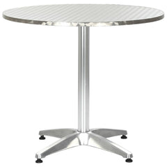 Tuintafel 80x70 cm aluminium zilverkleurig