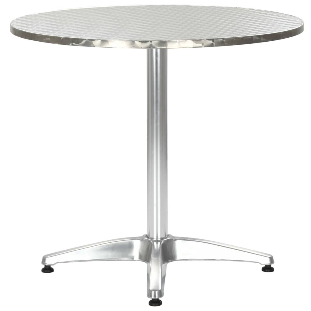 Tuintafel 80x70 cm aluminium zilverkleurig - AllerleiShop