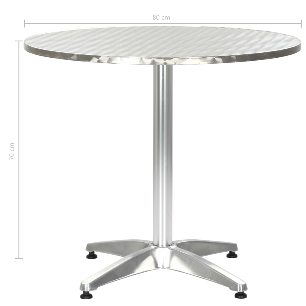 Tuintafel 80x70 cm aluminium zilverkleurig - AllerleiShop