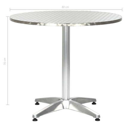 Tuintafel 80x70 cm aluminium zilverkleurig - AllerleiShop