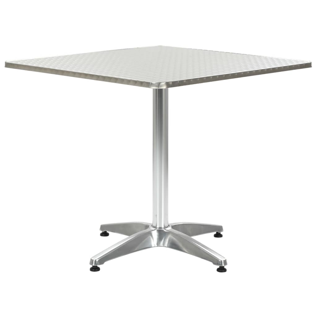 Tuintafel 80x80x70 cm aluminium zilverkleurig - AllerleiShop