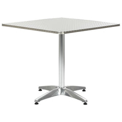 Tuintafel 80x80x70 cm aluminium zilverkleurig