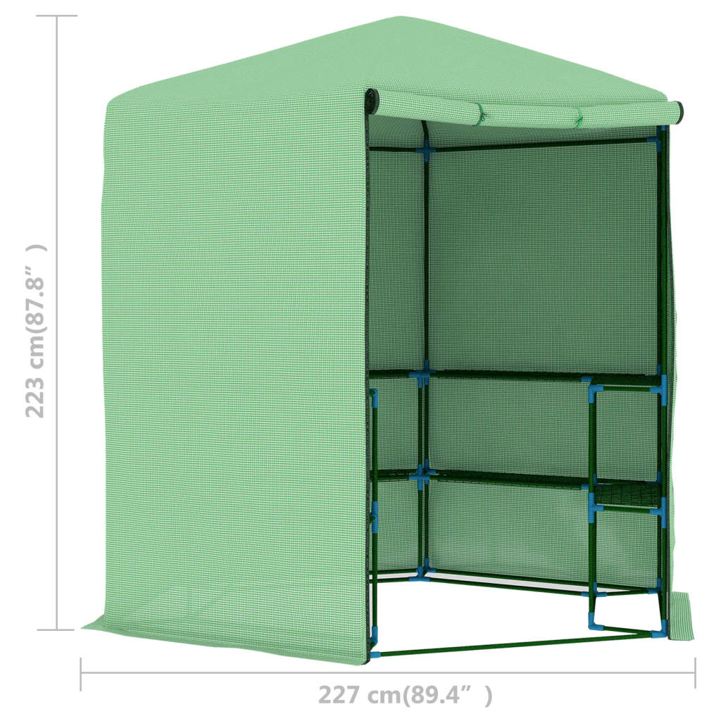 Tuinkas met schappen 227x223 cm staal - AllerleiShop