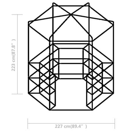 Tuinkas met schappen 227x223 cm staal - AllerleiShop