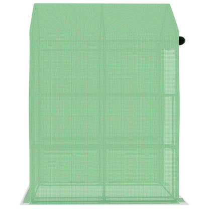 Tuinkas met schappen 143x143x195 cm staal - AllerleiShop