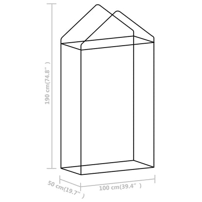 Kas met stalen frame 0,5 m² 1x0,5x1,9 m - AllerleiShop