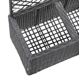 Latwerkplantenbak verhoogd met potten 58x30x107 cm rattan zwart - AllerleiShop