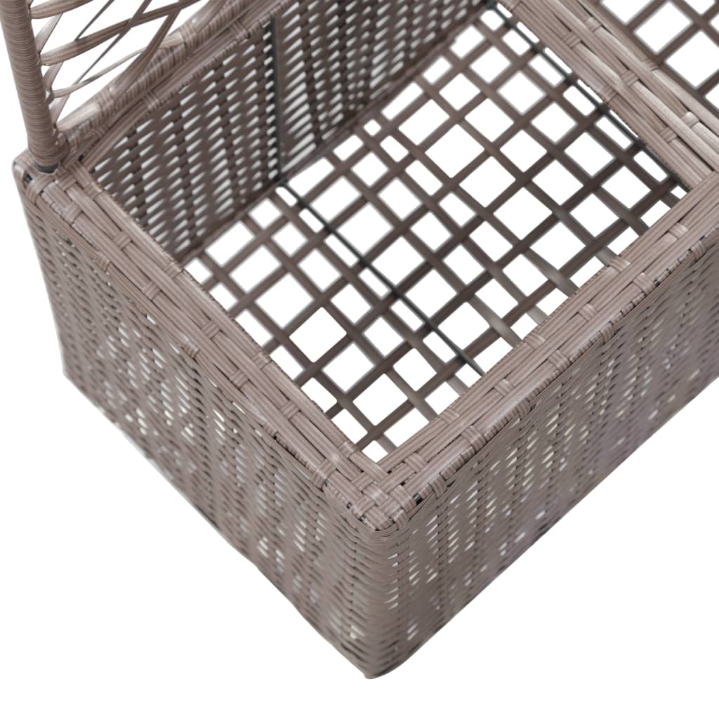 Latwerkplantenbak verhoogd met potten 58x30x107 cm rattan bruin - AllerleiShop