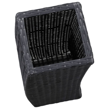 Plantenbakken verhoogd 3 st poly rattan zwart - AllerleiShop