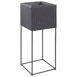 Plantenbakken verhoogd 3 st poly rattan zwart - AllerleiShop