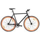 Fiets met vaste versnelling 700 c 51 cm zwart en oranje - AllerleiShop