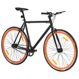 Fiets met vaste versnelling 700 c 51 cm zwart en oranje - AllerleiShop