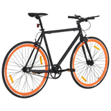 Fiets met vaste versnelling 700 c 51 cm zwart en oranje - AllerleiShop