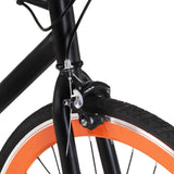 Fiets met vaste versnelling 700 c 51 cm zwart en oranje - AllerleiShop