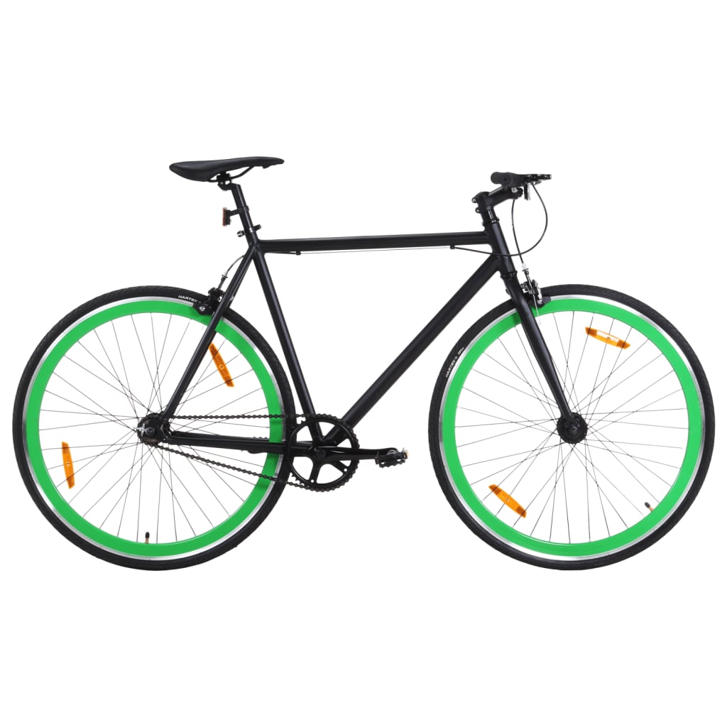 Fiets met vaste versnelling 700 c 51 cm zwart en groen