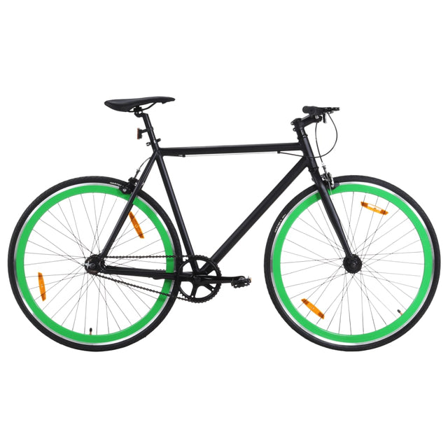 Fiets met vaste versnelling 700 c 51 cm zwart en groen