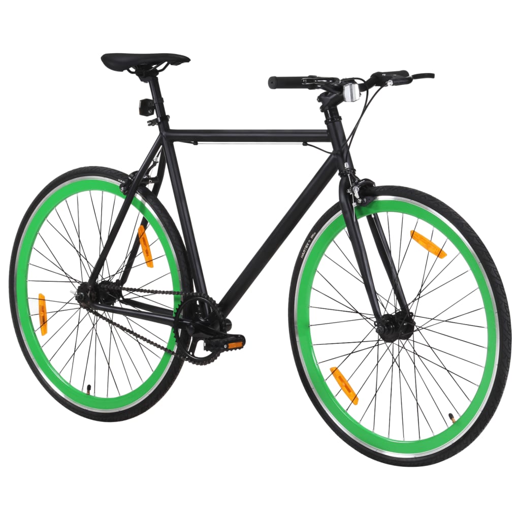 Fiets met vaste versnelling 700 c 51 cm zwart en groen