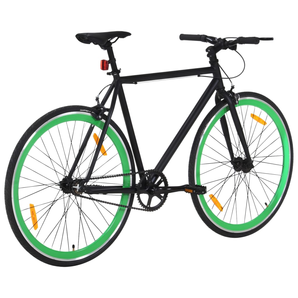 Fiets met vaste versnelling 700 c 51 cm zwart en groen