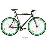 Fiets met vaste versnelling 700 c 55 cm zwart en groen - AllerleiShop