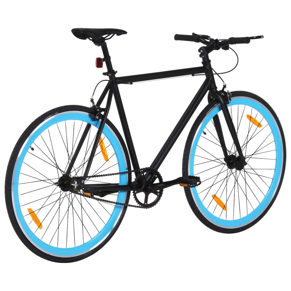 Fiets met vaste versnelling 700 c 55 cm zwart en blauw