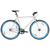 Fiets met vaste versnelling 700 c 51 cm wit en blauw