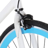 Fiets met vaste versnelling 700 c 59 cm wit en blauw - AllerleiShop