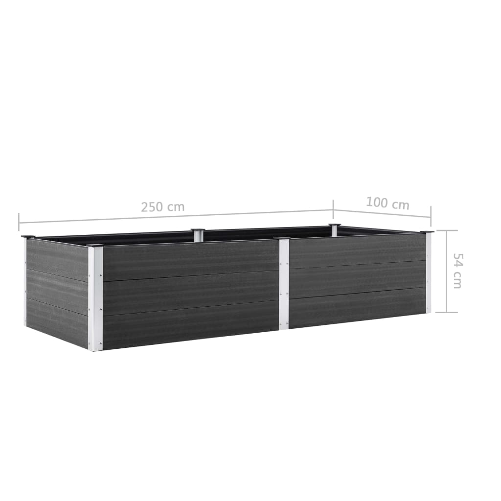 Plantenbak verhoogd 250x100x54 cm HKC grijs - AllerleiShop