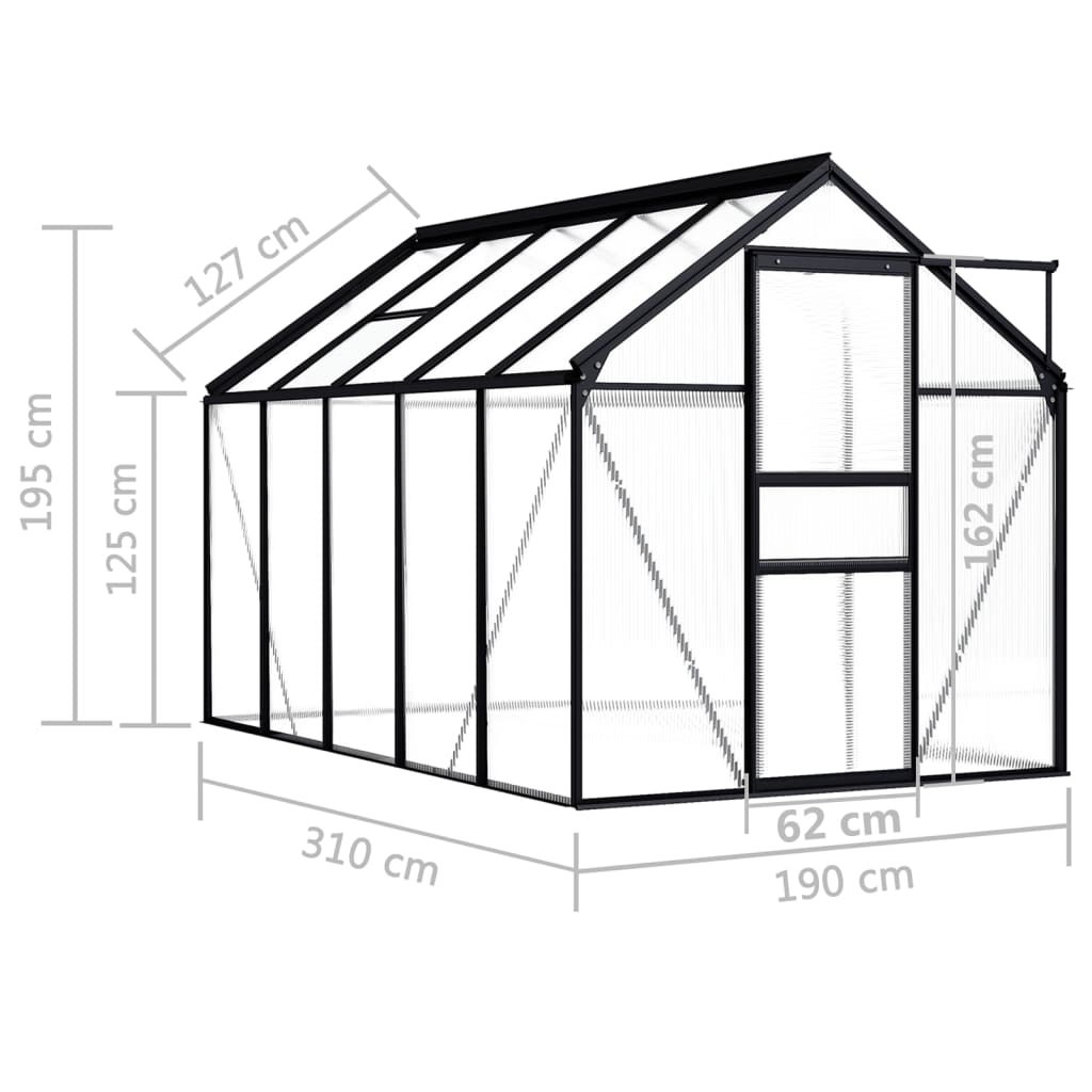 Tuinkas 5,89 m³ aluminium antracietkleurig - AllerleiShop