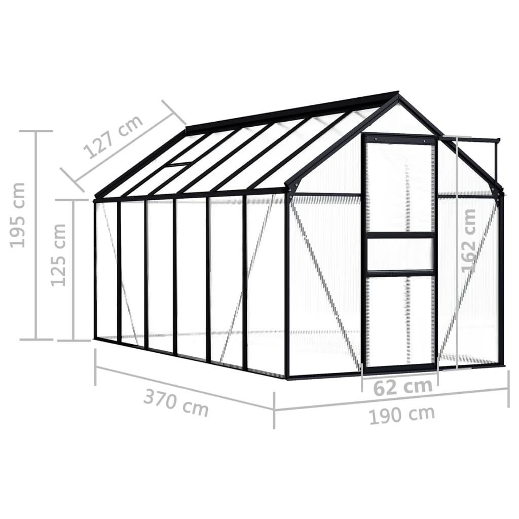 Tuinkas 7,03 m³ aluminium antracietkleurig - AllerleiShop