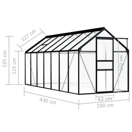 Tuinkas 8,17 m³ aluminium antracietkleurig - AllerleiShop