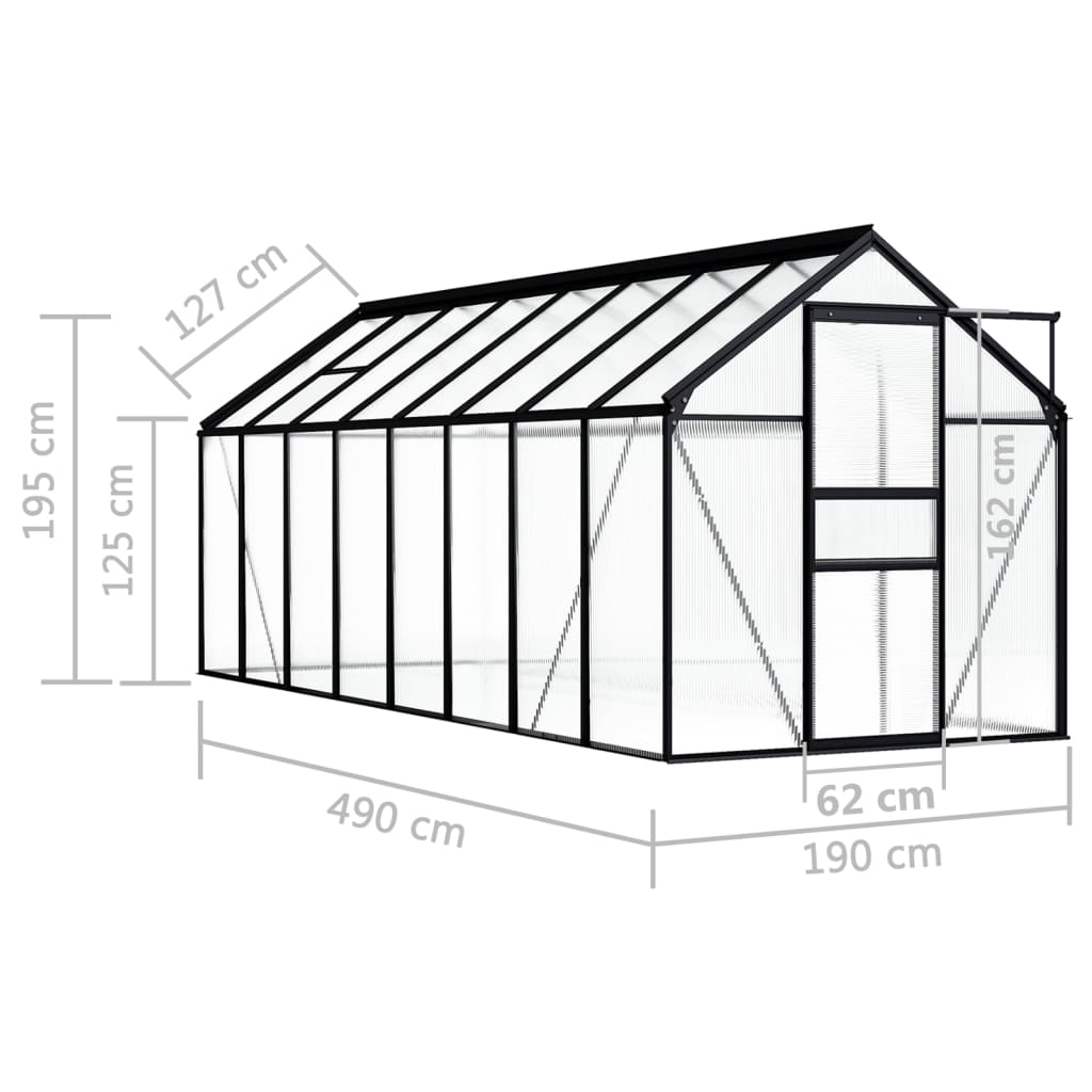 Tuinkas 9,31 m² aluminium antracietkleurig - AllerleiShop