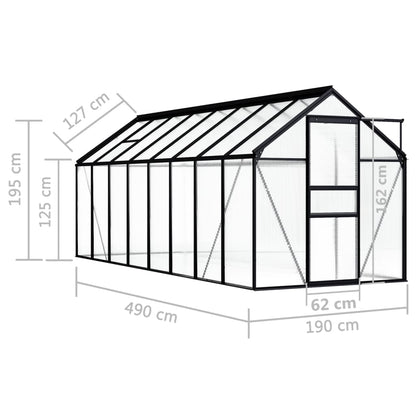 Tuinkas 9,31 m² aluminium antracietkleurig - AllerleiShop