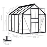 Tuinkas met basisframe 4,75 m² aluminium antracietkleurig - AllerleiShop