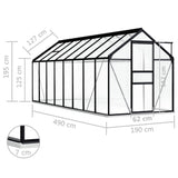 Tuinkas met basisframe 9,31 m³ aluminium antracietkleurig - AllerleiShop